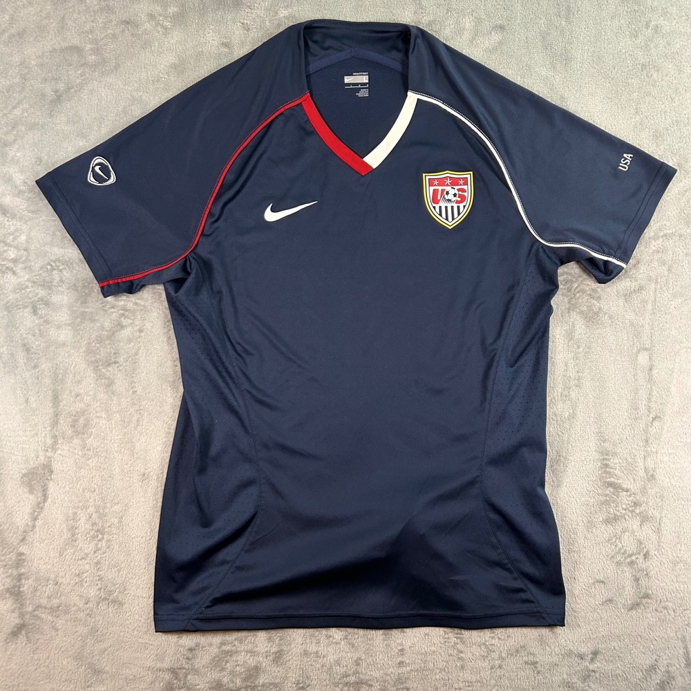 Nike US Soccer National Team Training Jersey Navy V-Neck Mens Large 228134-451